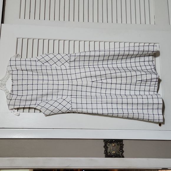 J Crew Factory White Plaid Fit & Flare Dress - Picture 6 of 9